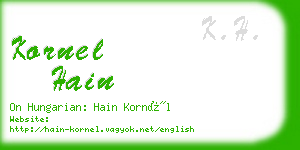 kornel hain business card